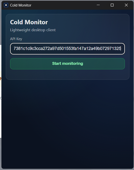 API key filled in